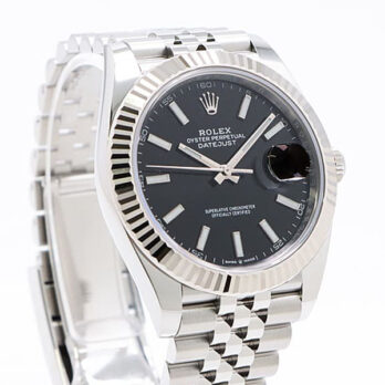 Rolex Datejust 41 Jubilee Black Dial Stick Markers 904l Steel 18k White Gold Fluted Bezel 41mm Ref.126334 Swiss Replica Super Clone