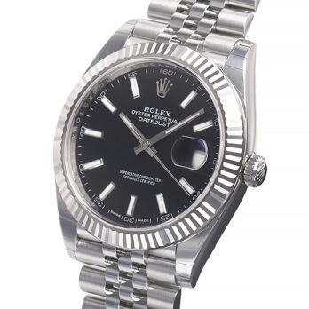 Rolex Datejust 41 Jubilee Black Dial Stick Markers 904l Steel 18k White Gold Fluted Bezel 41mm Ref.126334 Swiss Replica Super Clone