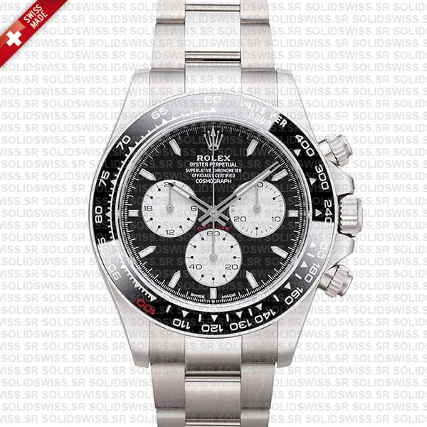 Rolex Cosmograph Daytona Le Mans 18k White Gold Panda Black Dial 40mm Ref:126529ln Cal.4132 Swiss Replica Super Clone New 2024 Model