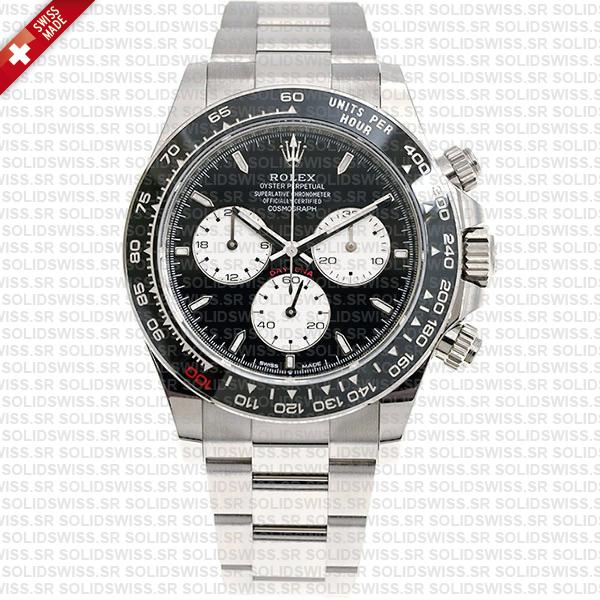 Rolex Cosmograph Daytona Le Mans 18k White Gold Panda Black Dial 40mm Ref:126529ln Cal.4132 Swiss Replica Super Clone New 2024 Model