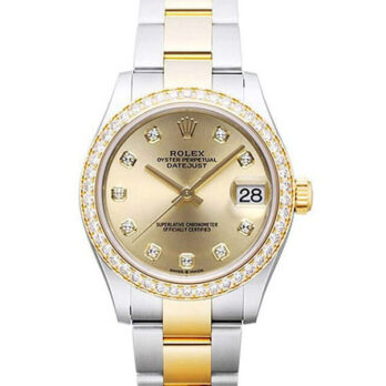 Rolex Datejust 31mm Oyster 18k Yellow Gold 2-tone Gold Diamonds Swiss Replica Superclone