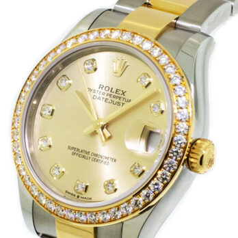 Rolex Datejust 31mm Oyster 18k Yellow Gold 2-tone Gold Diamonds Swiss Replica Superclone