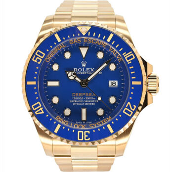 Rolex Deepsea Gold Blue Dial Ceramic Bezel 18k Yellow Gold Wrap 904l Steel 44mm 136668lb Swiss Made Replica Super Clone